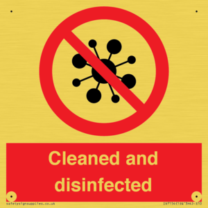 Cleaned and disinfected